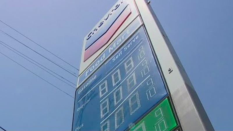 Gasoline Over $8 Per Gallon at Los Angeles Gas Station