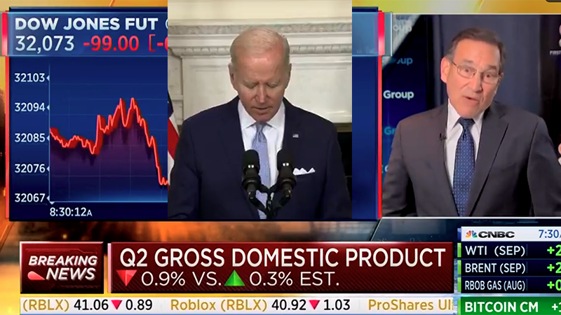 Videos: Biden And Underlings All DENY Recession As Q2 GDP OFFICIALLY Comes In At Negative 0.9%