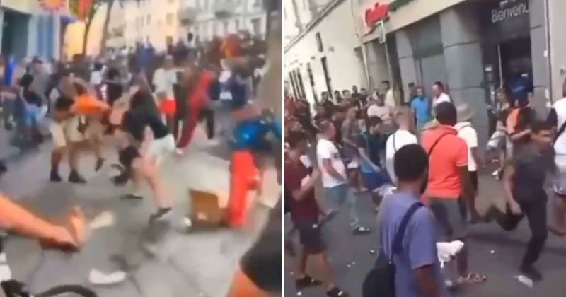 Shock Video: Feral Mob Attacks French Cops During Arrest of Migrant Thief