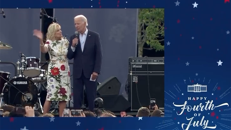 Video: Jill Biden Has To Remind Joe To Say ‘God Bless America’ On July 4th