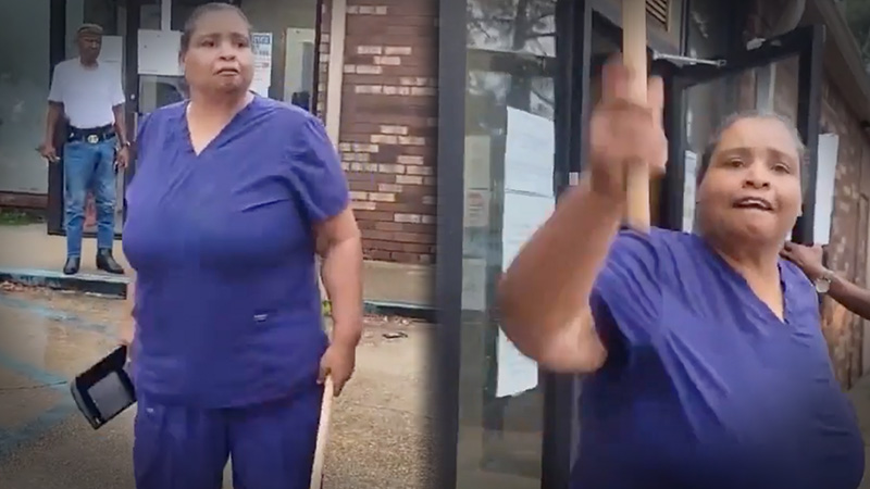 Watch: Abortion Facility Staffer Armed With Baton Assaults Man, Threatens To Stab Him