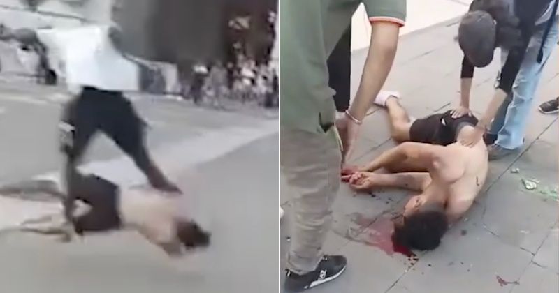 Shock Video: Brutal Fight Among African Vagrants in Central Milan