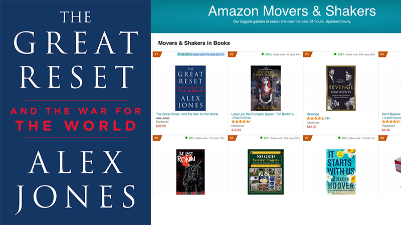 Alex Jones’ ‘The Great Reset’ Book Rockets To Top Of Amazon Charts