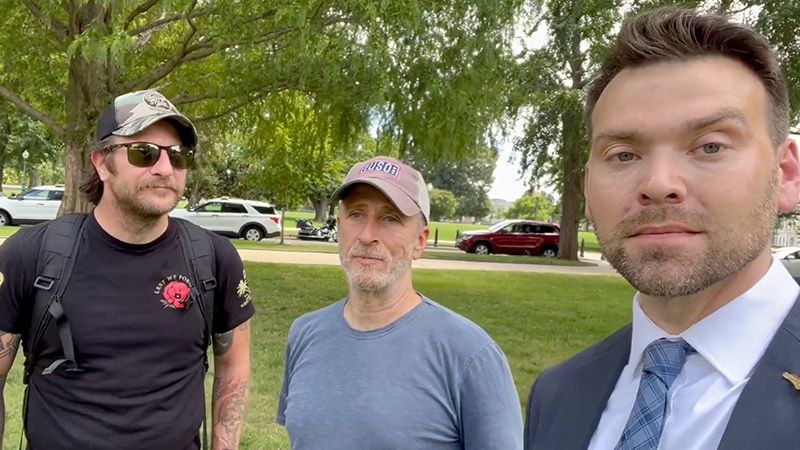 Watch: Jon Stewart Reluctantly Joins Forces With Jack Posobiec After Losing His Cool Over Veterans Bill