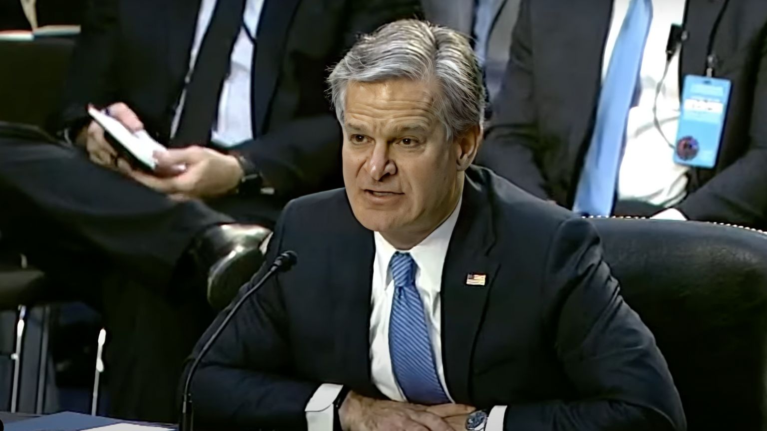 FBI Director Christopher Wray says social media platforms should take more responsibility and moderate content