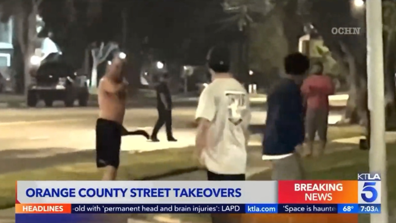 Wild Video: Frustrated Man Wielding Machete Confronts âStreet Takeoverâ Thugs in SoCal – NewsWars