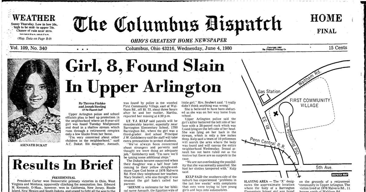 After 42 years, Asenath Dukat murder case closed by Upper Arlington police
