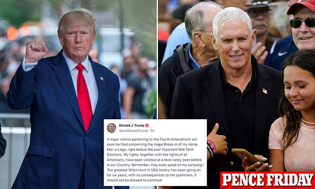 Trump says 'major motion' is coming over Mar-a-Lago raid which 'violated his 4th Amendment rights' | Daily Mail Online