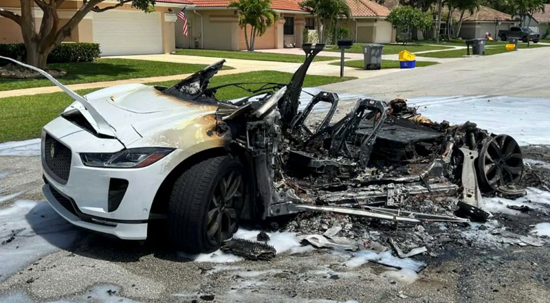 Photos, Video: Jaguar EV Catches Fire Inside Garage After Overnight Charge
