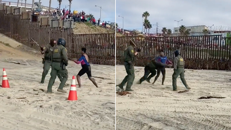Shock Video: Border Patrol Agents Fight Smugglers on SoCal Beach as Crowd in Mexico Cheers – NewsWars
