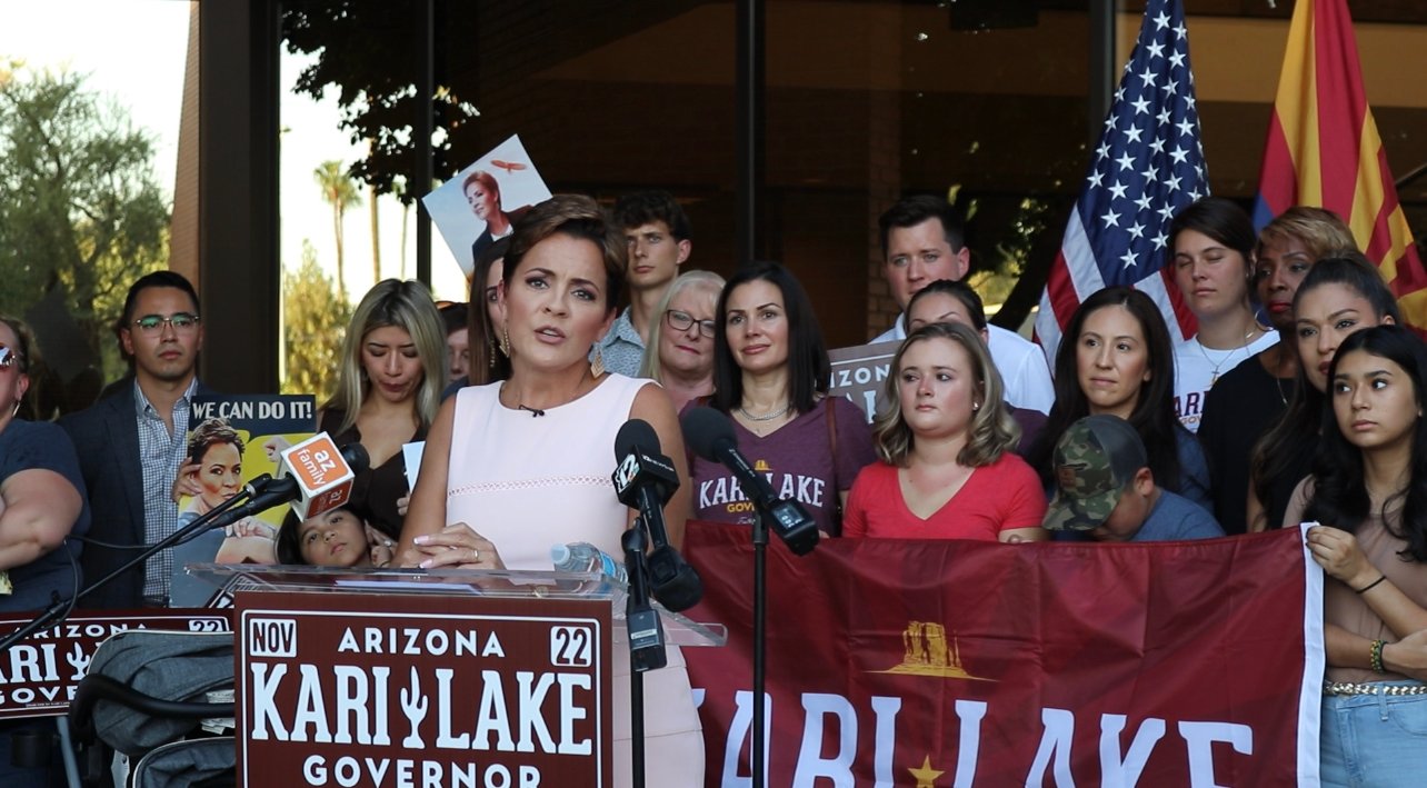 Trump-Endorsed Kari Lake Shreds Joe Biden And Local Media During Presser In Response To 