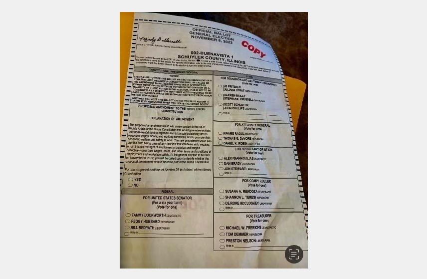 Here We Go... GOP US Senate Candidate's Name Omitted from Ballots in Illinois County