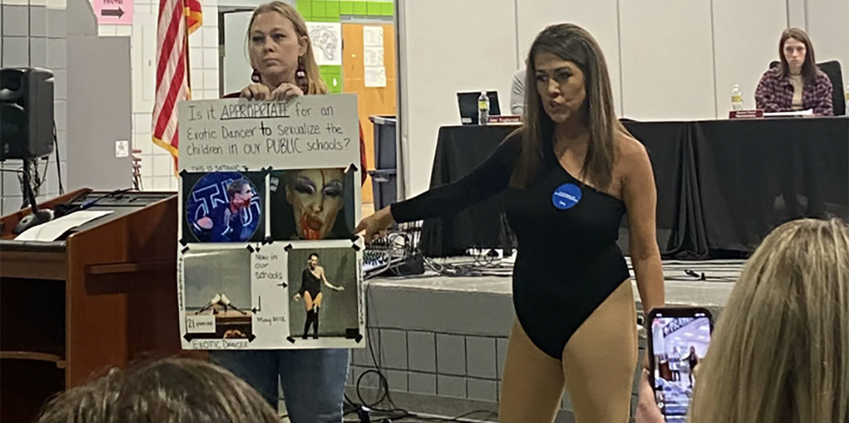 Mom dresses like drag queen at school board meeting - Louder With Crowder