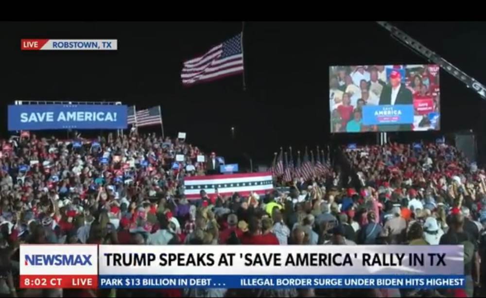 Incredible Moment Crowd Breaks into National Anthem in Midst of President Trump's Speech at Texas Rally in Tribute to J6 Prisoners - VIDEO