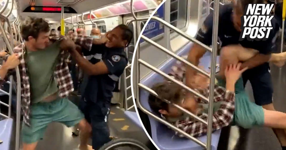 Disturbing video has emerged of a fight on a New York City subway car