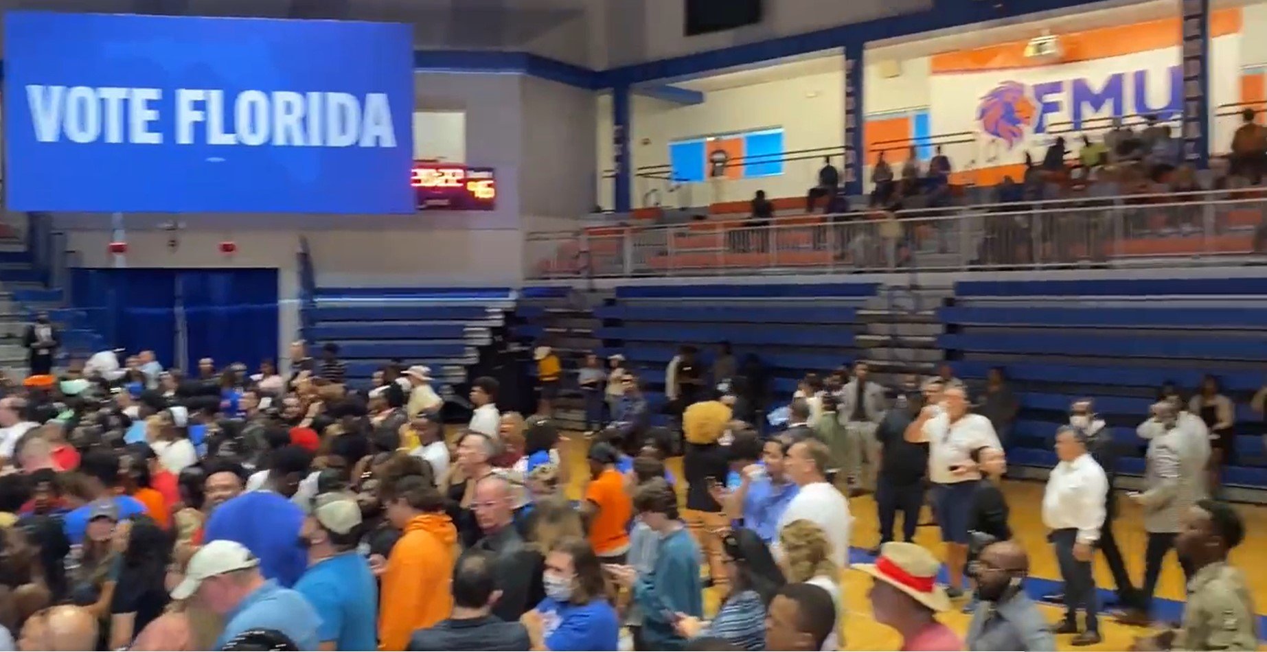 81 Million Votes! Joe Biden Can't Fill Up Small College Gym at Florida Rally with Duds Crist and Val Demings - VIDEO