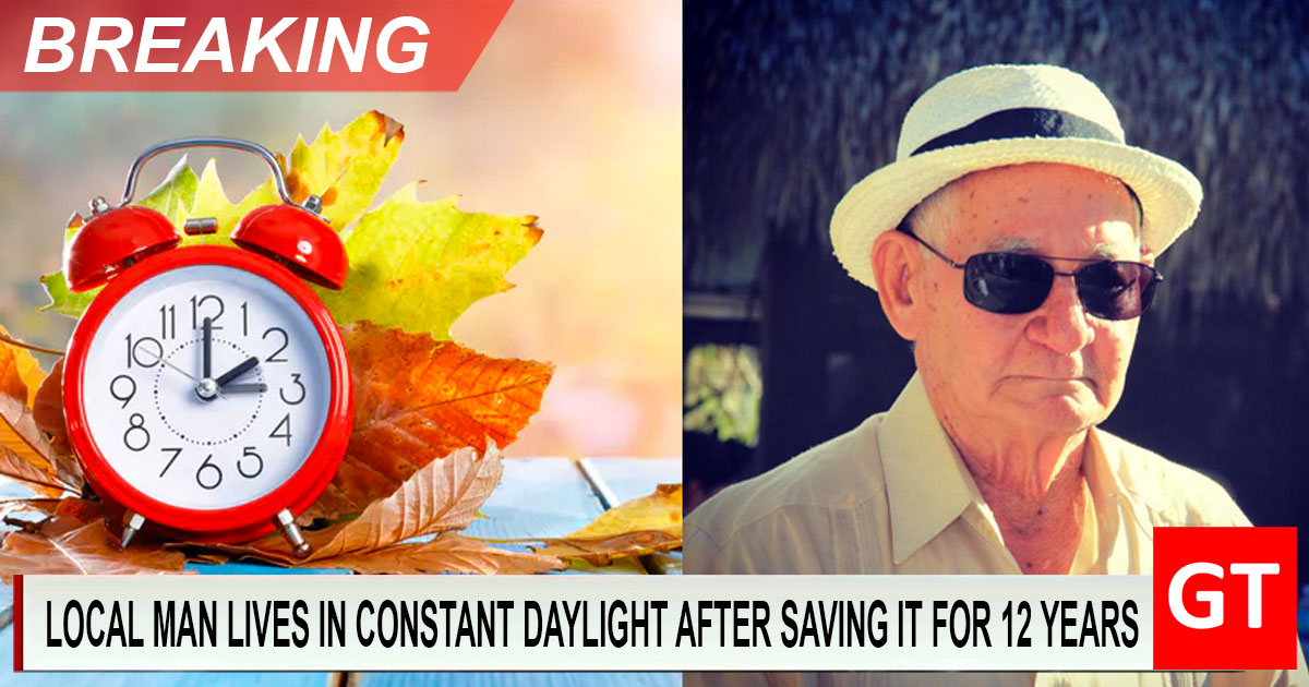Local man lives in constant daylight after saving it for 12 years • Genesius Times