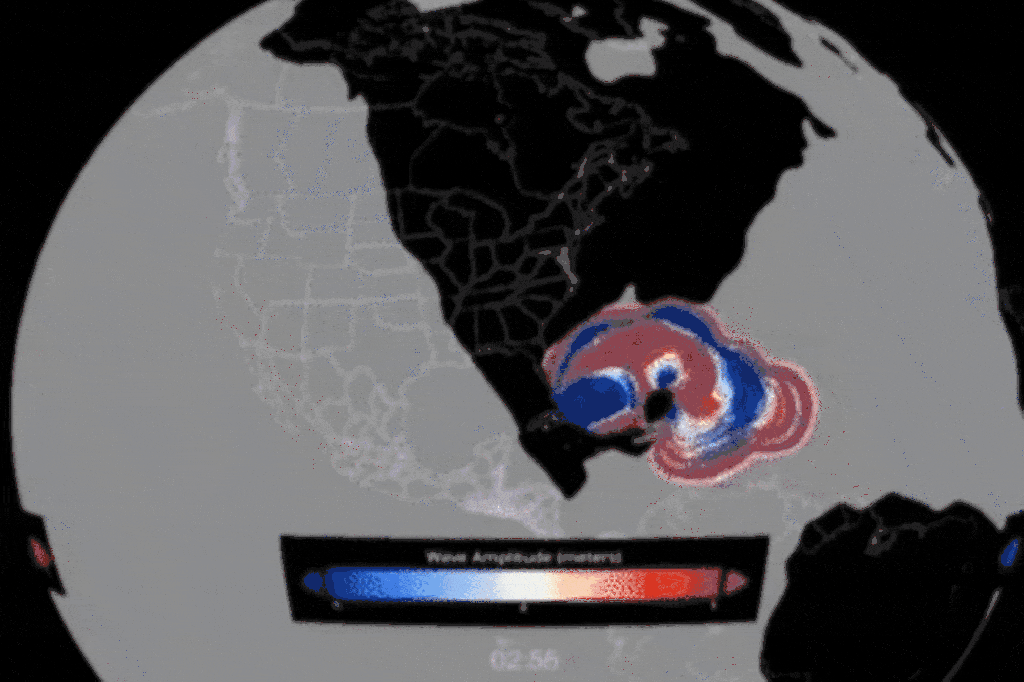 Simulation shows tsunami from dinosaur-killing asteroid