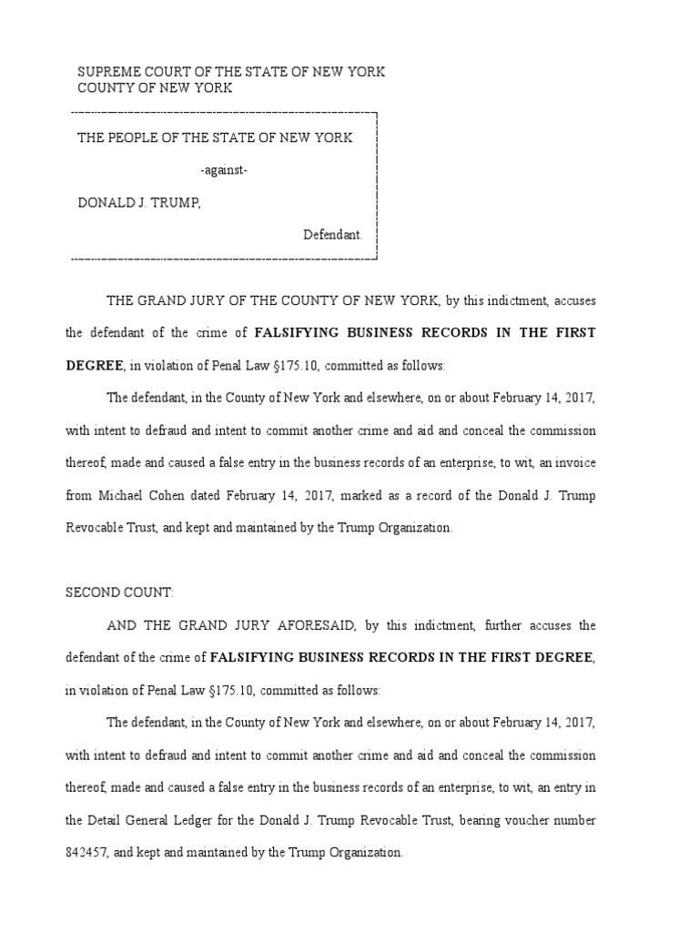 Trump Indictment | PDF | The Trump Organization | Mail And Wire Fraud