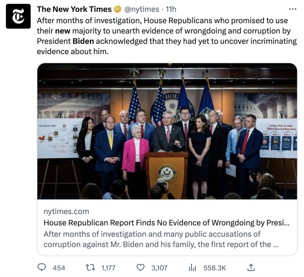 YubNub News        | NYT Reports On Bombshell Evidence Of Biden Influence-Peddling Scheme By Denying It Exists