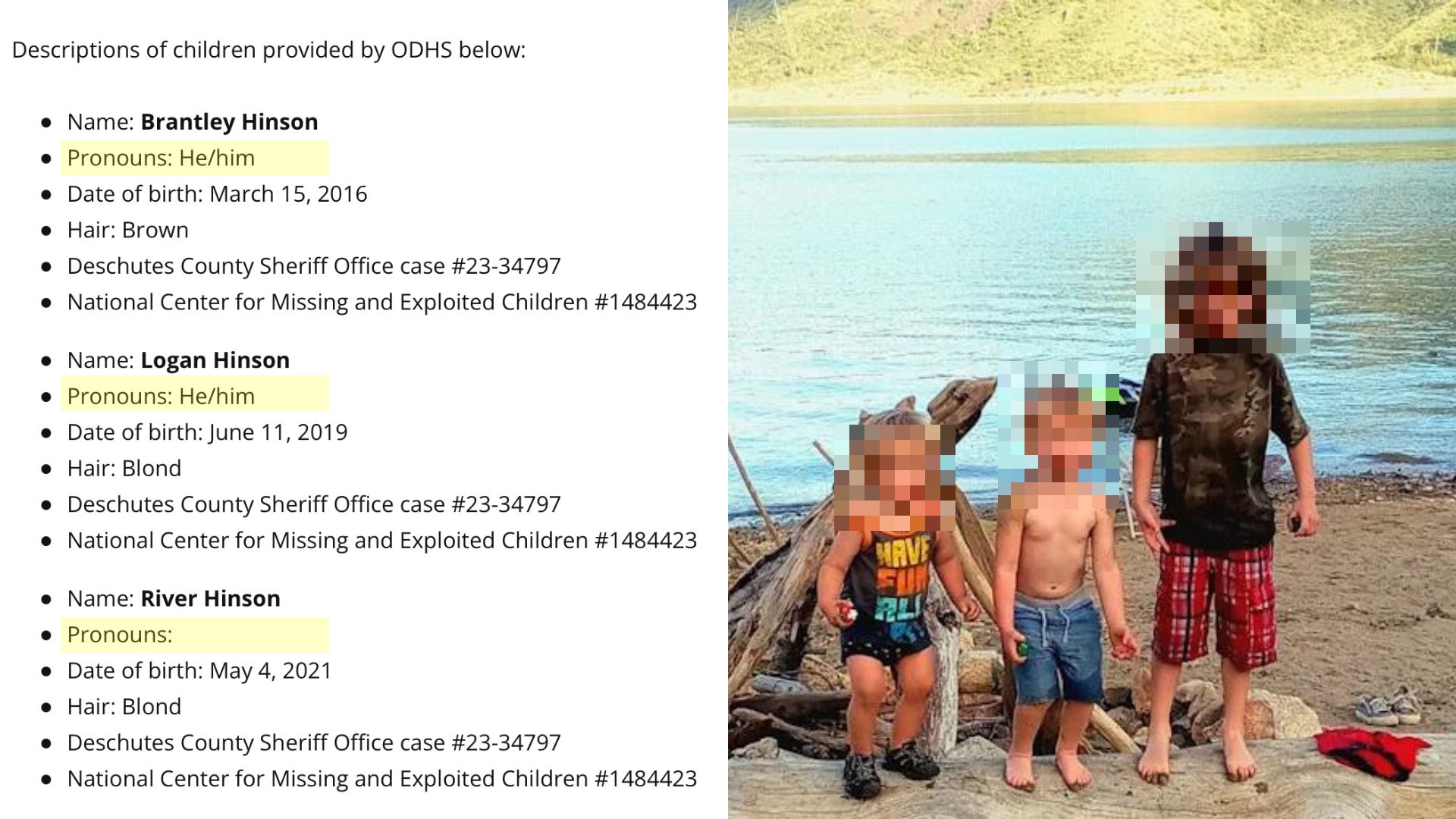 Missing Children's Notice Describes Three Boys By Pronouns - Reduxx
