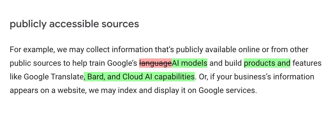 YubNub News        | Google Gives Itself Permission To Use Whatever You Post For Its AI