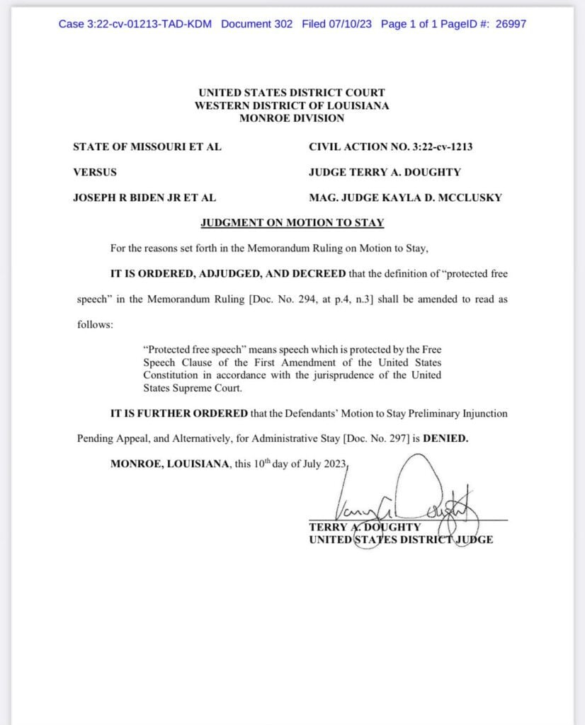 YubNub News        | UPDATE: Biden Administration Files Emergency Stay with 5th Circuit Court Demanding the Right to Censor, Silence, and Manipulate American Public