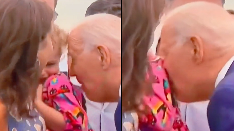 Watch: Creepy Biden Terrifies Little Girl By Acting Like He’s Eating Her
