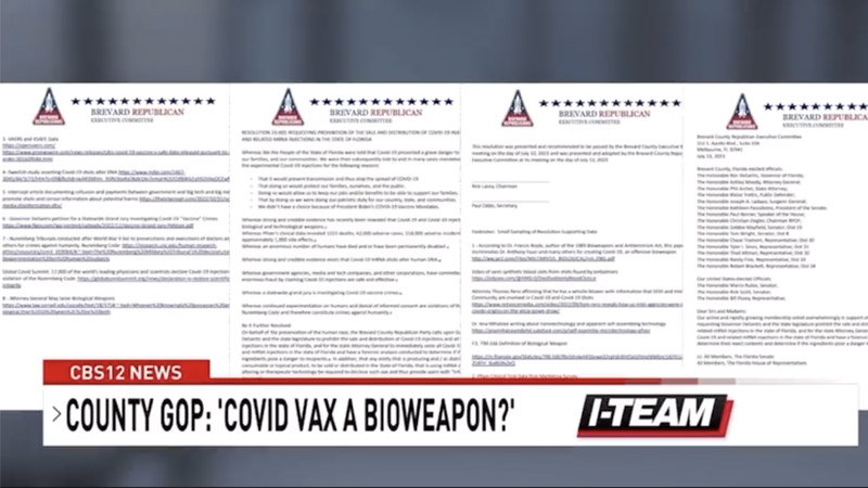 Brevard County GOP Declares COVID Vaccine a ‘BIOWEAPON’, Votes To BAN Shots in Florida