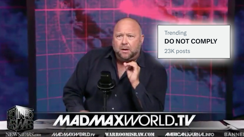 “DO NOT COMPLY” Trends As Patriots Unite Following Alex Jones’ Warning New Lockdowns Coming