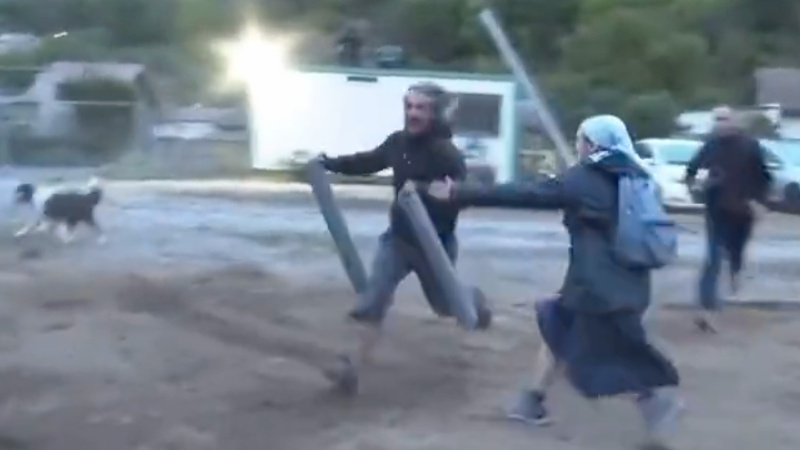 WATCH: Catholic Nun Tackles Eco Terrorist at Church Construction Site in France