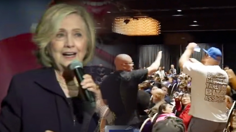 Video: Man DRAGGED OUT of Hillary Clinton Rally After Asking About Bill’s Trips to Epstein Island!