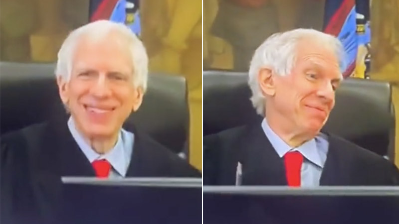 Disgusting: NY Judge Grins Ear-to-Ear For Camera During Trump’s Court Appearance