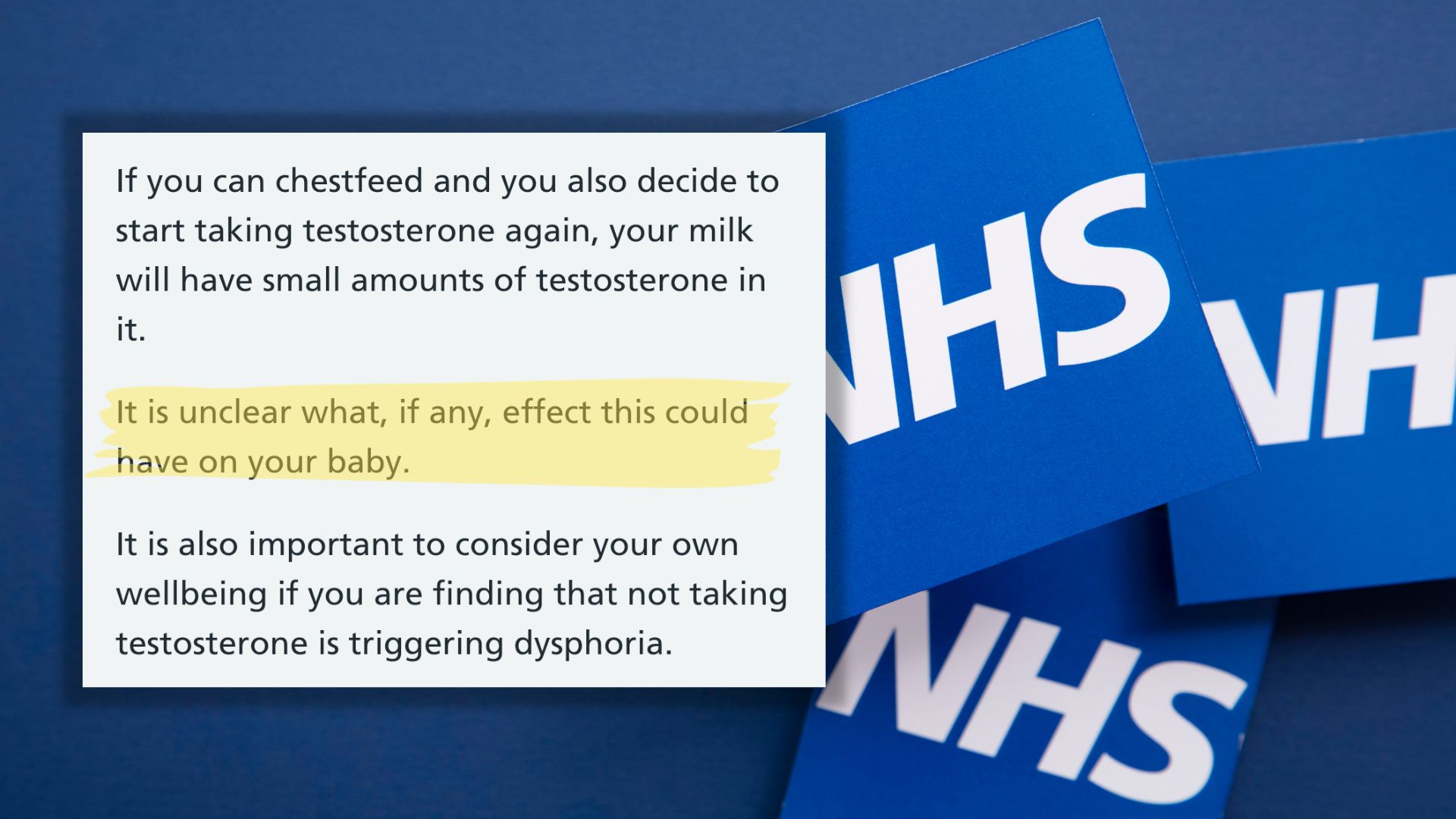 UK: NHS Guidance Encourages Trans-Identified Females To Continue To Use Testosterone While 