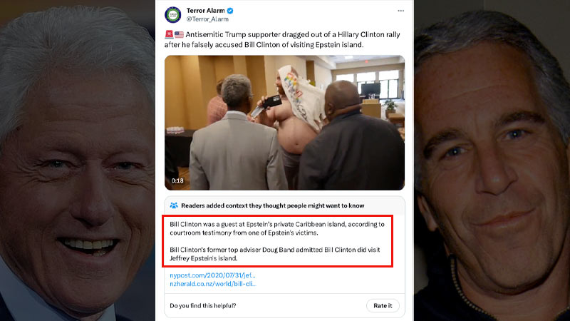 Bill Clinton Visits to Epstein Island Confirmed In X Community Notes Fact Check