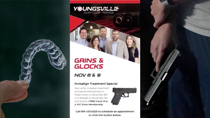 ‘Grins & Glocks’: Orthodontist Promo Offering Free Gun with Invisalign Treatment Sparks Controversy