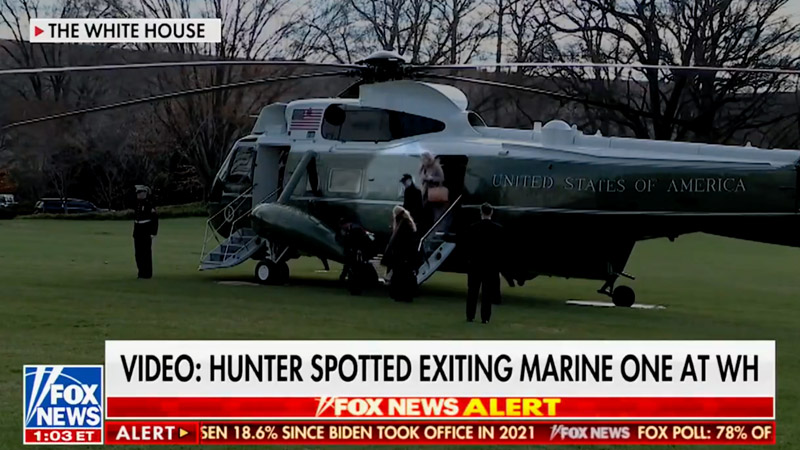 Hunter Biden Caught Sneaking into White House from Marine One After Defying Congressional Subpoena