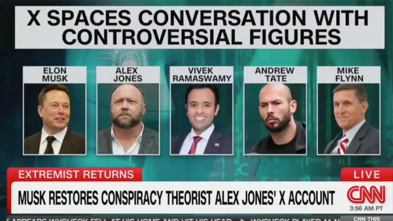 Watch: CNN Triggered Over Musk Reinstatement of Alex Jones