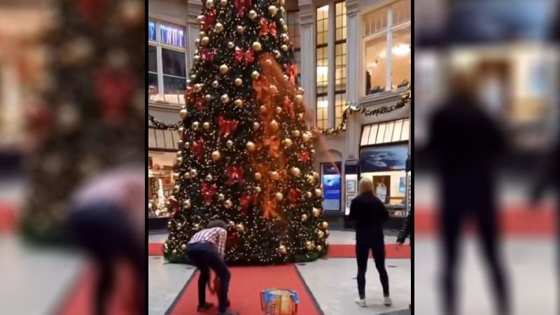 Watch: Deranged Climate Activists Vandalize Christmas Trees Across Germany