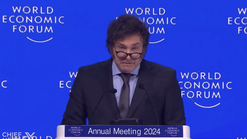 Watch: Argentina’s New President Javier Milei Slams Globalists On Stage At Davos