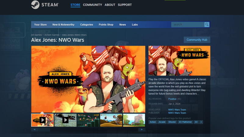 Breaking! Alex Jones: NWO Wars Video Game Available On Steam!