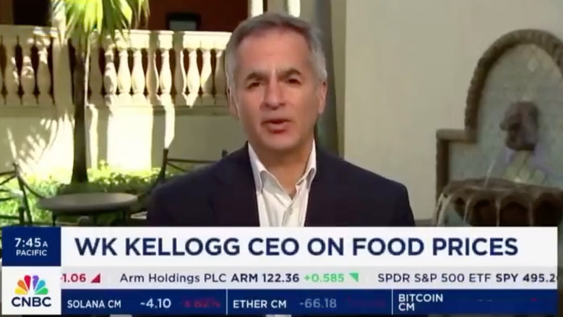 Kellogg CEO Celebrates More Families ‘Under Pressure’ by Inflation Resorting to Eating Cereal for Dinner