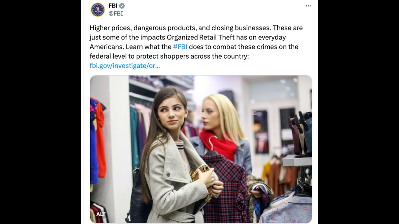 FBI Blasted for Using Image of White People in Post Warning of Mass Retail Theft