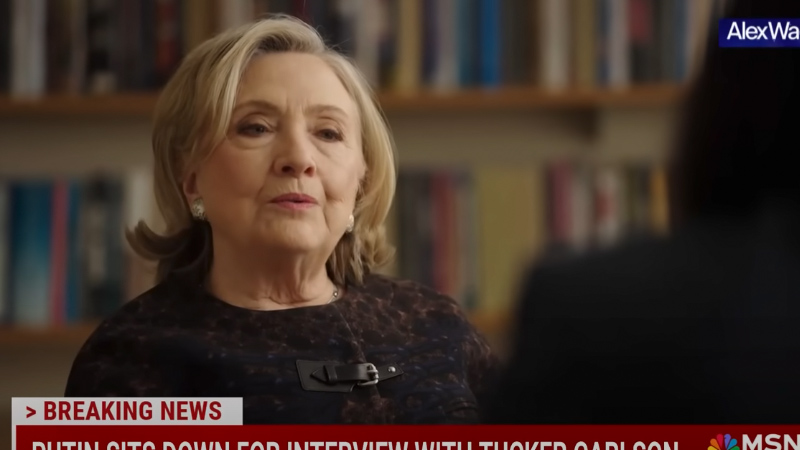 Hillary Clinton Labels Tucker Carlson ‘Useful Idiot’ over Putin Interview