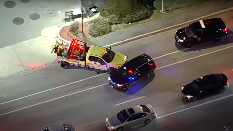 Wild Video: Suspect Smashes Dozen Cars in Stolen Tow Truck During Rampage In Maryland
