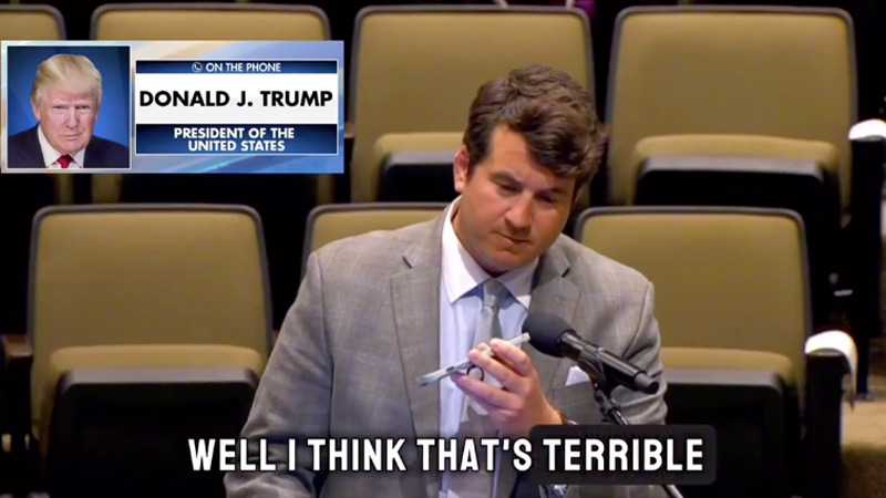 Watch: ‘Donald Trump’ Calls In To City Hall Meeting, Bashes Leftist Mayor