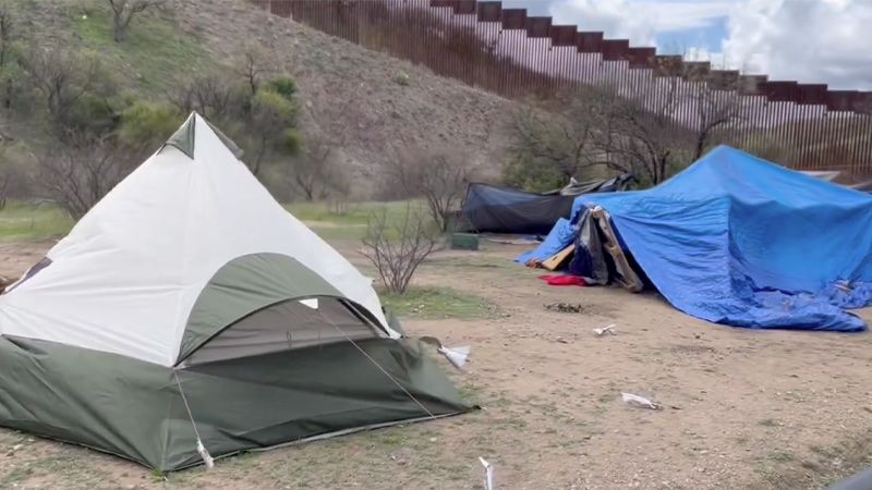 Video: Illegals Occupy Tent City Near Border Wall in Tucson