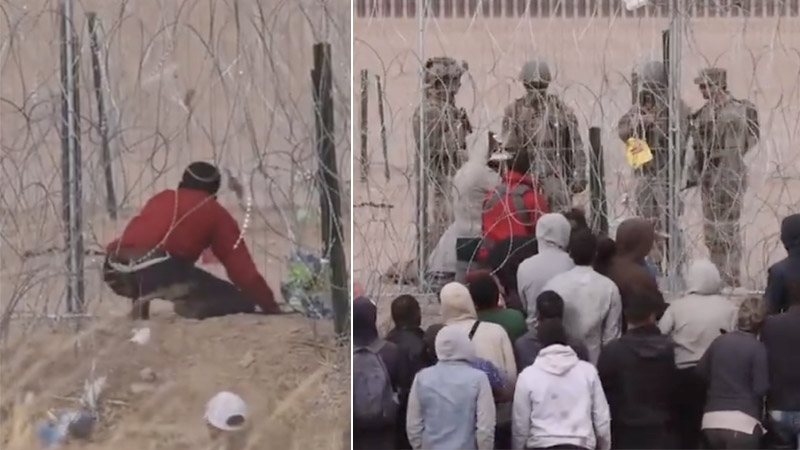 Video: Illegal Alien Cuts Fence to Allow Horde of Border Crossers Into U.S. — But National Guard Stops It