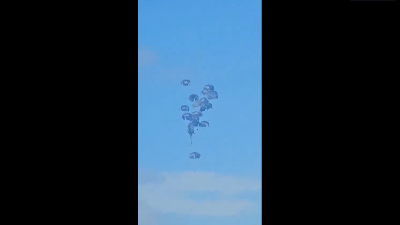 Aid Package Airdrop Over Gaza Kills 5 After Parachutes Fail – Watch