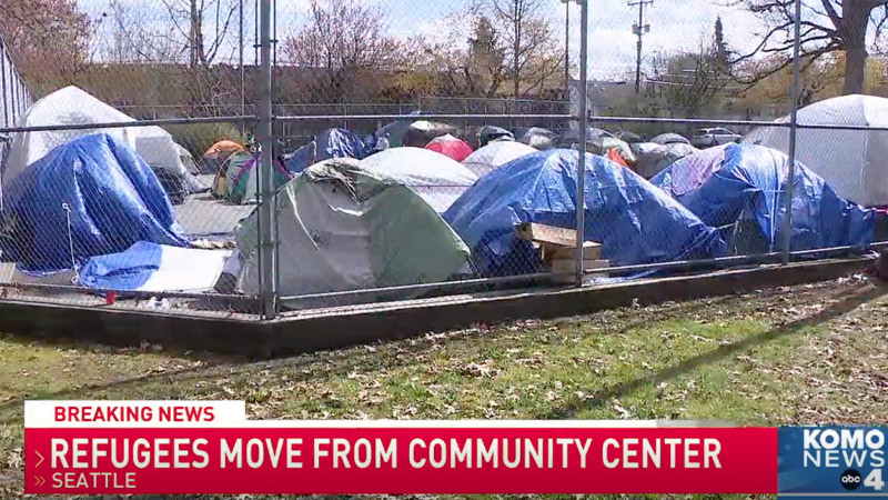 Watch: Illegals Set Up Camp on Community Tennis Court Near High School in Seattle